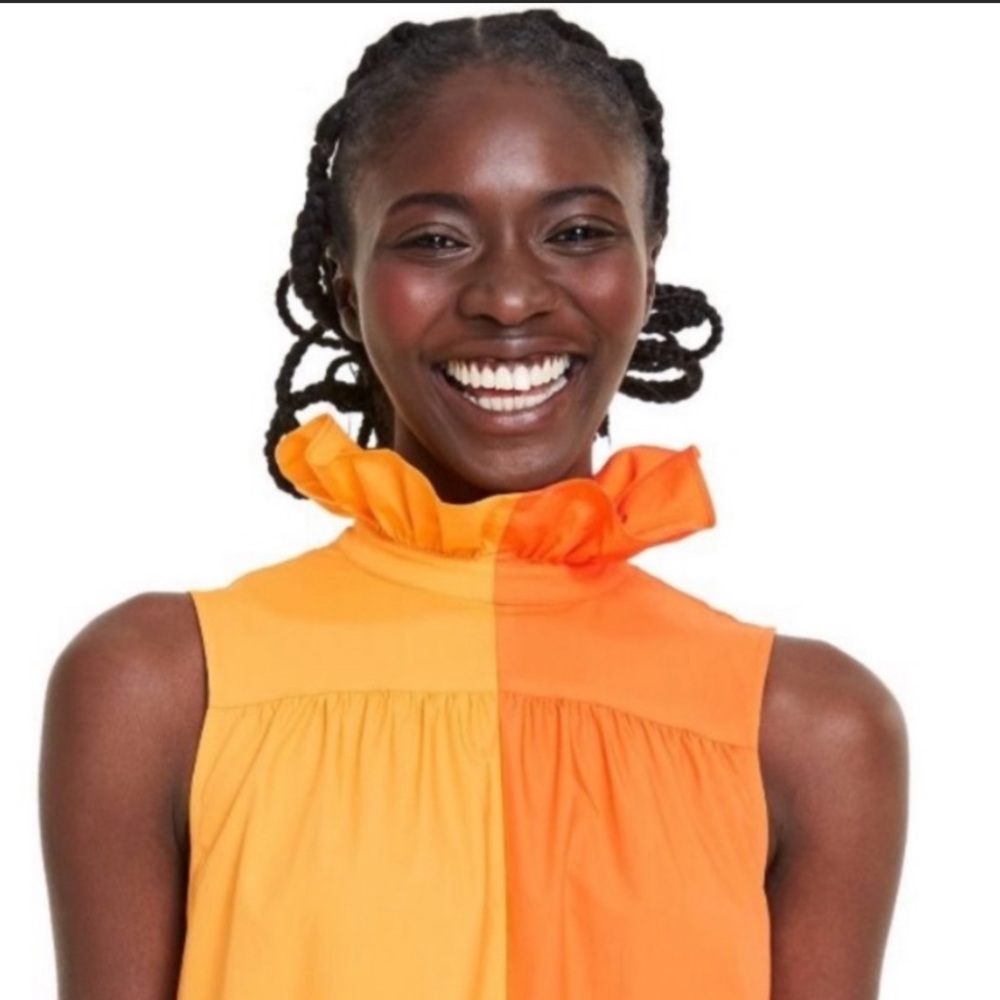 Orange and Yellow Sleeveless Tiered Maxi Dress - Picture 3 of 9